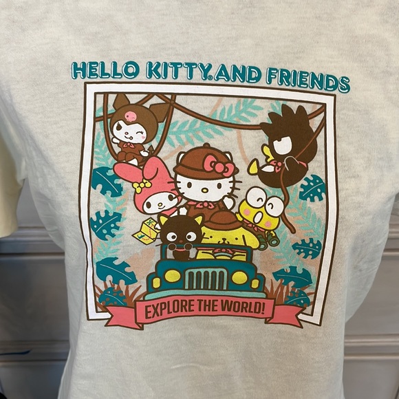 Juniors, hello kitty and friends for the world canvas, whimsical T-shirt, new - Picture 2 of 6